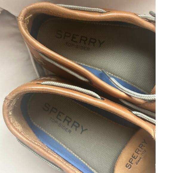 Sperry Authentic Original 2-Eye Boat Shoe Slip On Royal Brown Leather Mens 12W - Picture 6 of 11